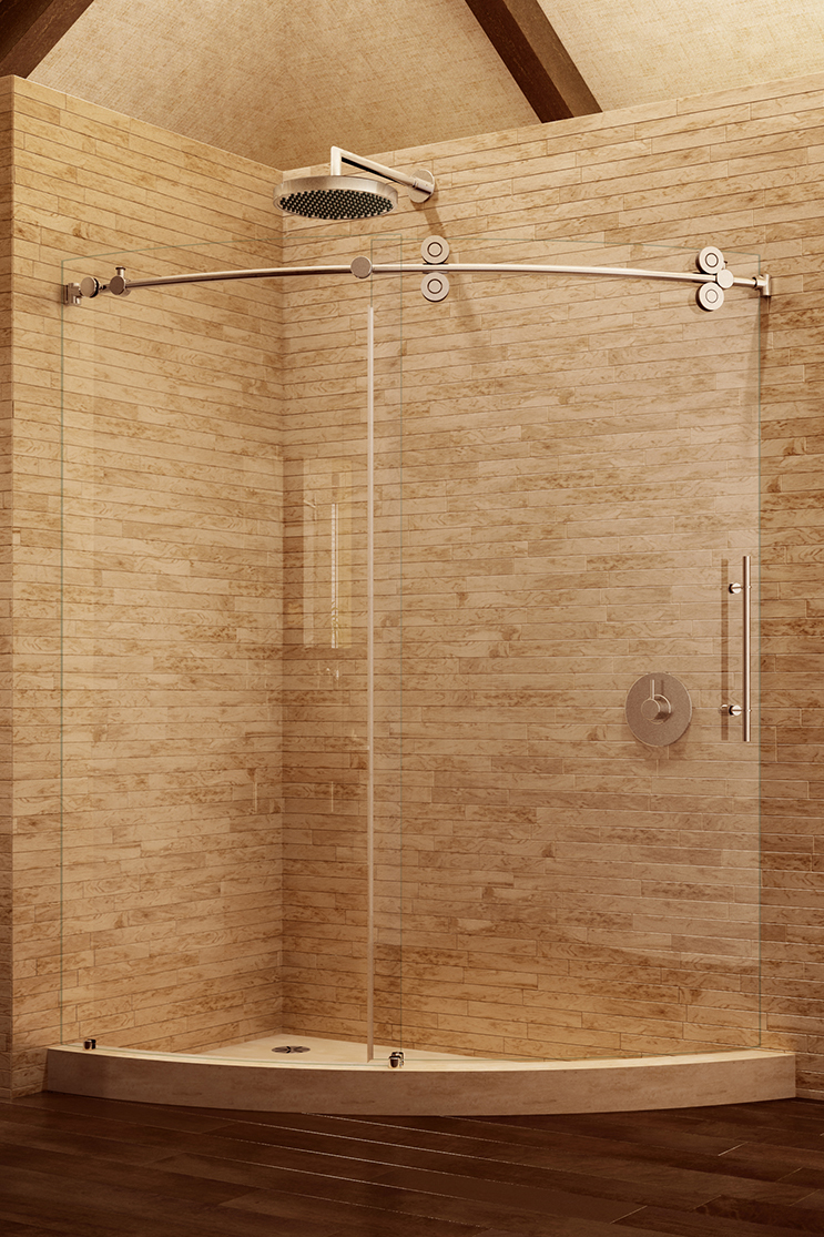 Heavy glass shower doors