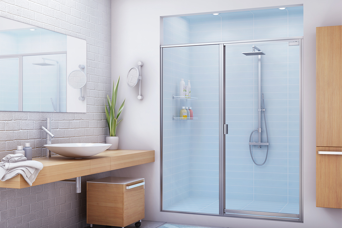 Standard shower door cleaning