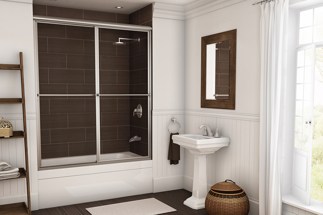 White bathroom standard shower door