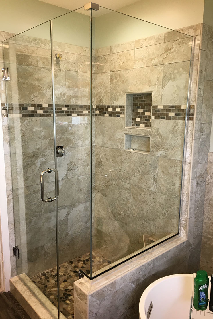 Alamance Glass shower door glass finish