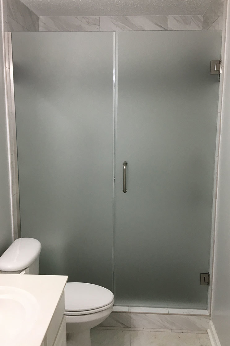 Alamance Glass stone wall shower door
